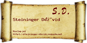 Steininger Dávid névjegykártya