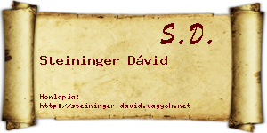 Steininger Dávid névjegykártya