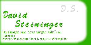 david steininger business card